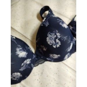 Lucky Brand Bra 42D Underwire Lightly Padded Navy & White Floral EUC